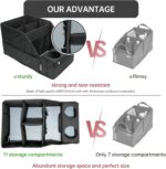 MULISOFT Car Seat Organizer- Backseat Car Organizer with 11 Storages Compartments and 2 Cup Holders, Organizers and Storage, Front Seat for Travel Kids,Black - Image 4