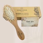 Essentials Encore Bamboo Baby Air Cushion Brush for Massage - Soft Bristle Hairbrush for Newborn and Infant - Gentle Scalp Stimulation - Baby Brush and Comb Set Newborn - Baby Hair Brush and Comb Set - Image 5