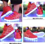 Kid Girl LED Light up Sneaker Athletic Wings Shoe High Student Dance Boot USB Charge - Image 2