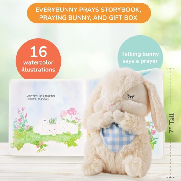 Tickle & Main Everybunny Prays The Praying Musical Bunny, 7 Inches, Ideal Baptism & Easter Gifts for Boys, Babies & Toddlers, Blue - Image 2