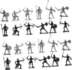 HONMEET 60pcs Medieval Soldiers Action Figures Set Knight Miniatures and Archaic Warriors Playset for Ideal for Imaginative Play and War Scene