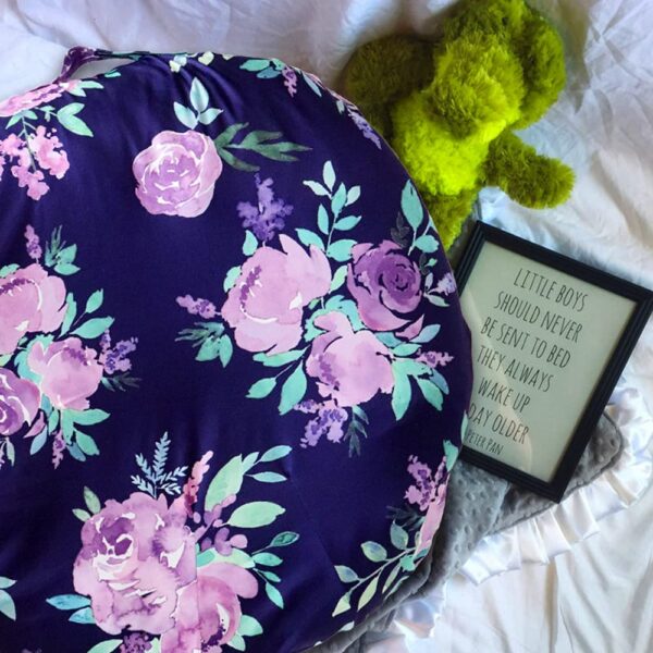 Dinosaur Lounger Cover, Lounger Cover Blue, Lounger Cover Boy, Breathable & Reusable Lounger Removable Slipcover for Newborn, Snugly Fit Baby Infant Lounger (Purple Flower) - Image 5