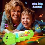 SWTOIPIG Baby Toys Transparent Caterpillar Toy With Light and Music, Electric Mechanical Gear Toy for Boys Girls Toddler Gifts for Old Raupe - Image 3