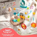 WYSWYG Cot Mobile for Babies Musical with Lights, Baby Mobile for Cot with 360°Rotating Rattles and Music Box, Musical Mobile for Baby Cot Gift for 0 3 6 12 Months,Blue - Image 4