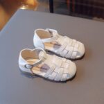 HAOLEI Baby Girls Sandals Close Toe Leather Shoes Toddler Girl Anti Slip Summer Sandals for Beach Park Casual Rubber Sole T-strap Dress Shoes UK Child 2-12 Years - Image 4