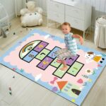 FODELIUY Hopscotch Rug, Kids Rugs for Playroom, Kid's Play Mat, Cute Indoor or Outdoor Play Carpet for Children - Fun, Educational Games for Boys & Girls(31×47inch/80×120cm) - Image 5