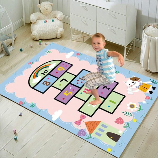 FODELIUY Hopscotch Rug, Kids Rugs for Playroom, Kid's Play Mat, Cute Indoor or Outdoor Play Carpet for Children - Fun, Educational Games for Boys & Girls(31×47inch/80×120cm) - Image 5