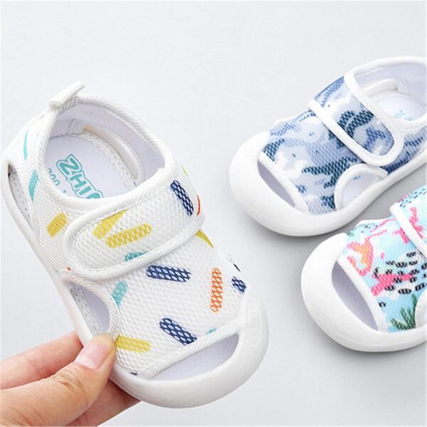 Baby Sandals Boys Water Beach Shoes Sneakers Newborn Trainer Mesh Non-Slip Soft Sole Flats Infant Canvas Sneakers Toddler Prewalker Crib First Walking Shoes - Image 2