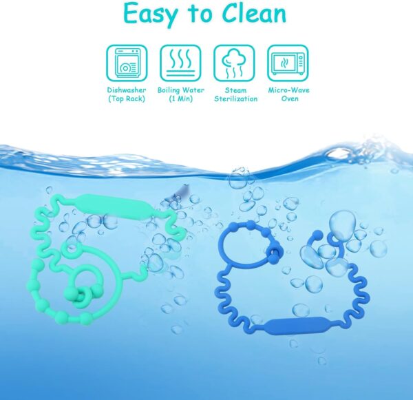 JoyLife Silicone Dummy Clip for Baby Boys and Girls, Food Grade Pacifier Clips Sippy Cup Strap, Adjustable Stroller Strap Hanging Toys Applies to high Chair Cribs Car Seat Toy Safety Straps 5PCS - Image 6