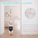 FUNLIO Baby Door Jumper for 6-24 Months (with Door Clamp), Baby Jumper Doorway with Strong Spring & Adjustable Strap, Portable Infant Door Bouncer, Bearing 40 Lbs, CPC & CE Certified- Black - Image 2