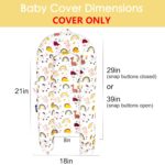 Infant Lounger Baby Nest Replacement Cover | Hypoallergenic | Premium | [Fits Dockatot Deluxe+] (Cover Only) (Rainbow Dino) - Image 2