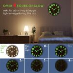 Plumeet Night Light Wall Clock, 12 Inch Wooden Glow in the Dark Clock for Bedroom, Silent Lighted up Wall Clock Luminous Numerals and Hands, Battery Operated for Living Room/Kitchen, Brown - Image 4