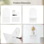 YiYa 2 Pcs Wood Shelves for Wall Decor Modern Boho Wall Shelf Arch Wood Floating Shelf Bohemian Hanging Shelf Display Shelving for Hanging Plants Photo for Living Rooms Bathroom - Image 4