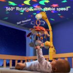 tumama Baby 0-6 Month Cot Mobile Crib Toys Giraffe Musical Lights Remote Control with Mirror Soft Hanging Rattles Lullaby Rotating Projector Sleeping Auto Off,Mute Spin Motor Infant Newborn Gift - Image 6