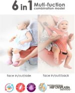 SONARIN Front Premium Hipseat Baby Carrier, Multifunctional, Ergonomic, 100% Cotton, Butterfly Rotary Buckle, 6 Carrying Positions,Safe and Comfortable, Adapted to Your Child's Growing(Green) - Image 8