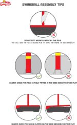 Early Fun All Surface Junior Swingball Set, For ages 3+, Introduction to Swingball, Foam Ball and little hands bats, Tangle Free Top Spinner, All Surface Base, Blue and Yellow, 36 x 46 x 10 cm - Image 8