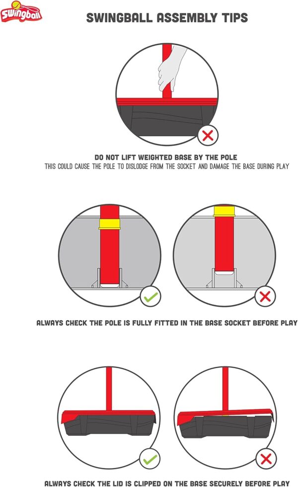 Early Fun All Surface Junior Swingball Set, For ages 3+, Introduction to Swingball, Foam Ball and little hands bats, Tangle Free Top Spinner, All Surface Base, Blue and Yellow, 36 x 46 x 10 cm - Image 8