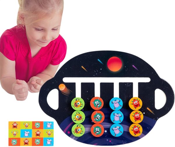 Color Matching Slide Puzzle,Kids' Indoor Climbers & Play Structures Bunny Design | Sorting & Stacking Games, Educational Wooden Models, Assembly & Disentanglement Puzzles - Image 9