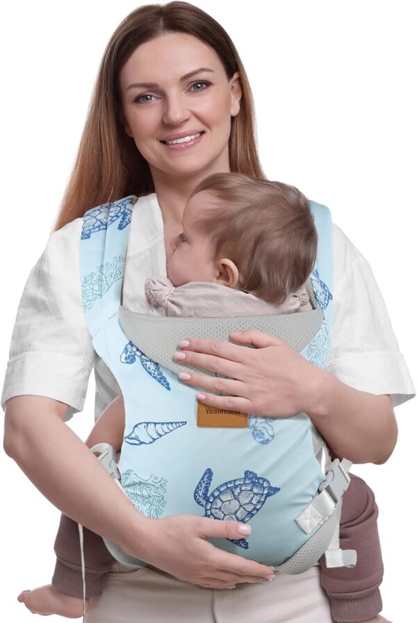 YooxArmor Baby Carrier Newborn to Toddler, Ergonomic Adjustable Toddler Carrier for 7-33 Lbs, Cozy Lightweight Infant Carrier with Neck Support, Baby Holder Carrier with Lumbar Support for Mom Dad - Image 8