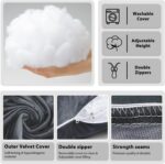 Chilling Home Pregnancy Pillows for Sleeping,U Shaped Maternity Pillow Pillow,55 inch Full Body Pillow Long Pillows for Sleeping, Maternity&Body Pillows for adults with Cover Velvet,Light Black - Image 6