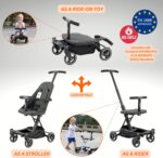 Convertible 3 in 1 Baby Travel Stroller | Travel Pushchair Rider, Lightweight, Foldable & Compact Stroller for Travel, 6 Months+, by Oberlux (Black) - Image 2