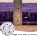 Przemy Dark Purple Area Rug for Bedroom, 4x6 Feet Fluffy Shaggy Rugs for Living Room, Super Soft Fuzzy Carpet Rug for Kids Girls Room Dorm Nursery Indoor Home Decor - Image 2