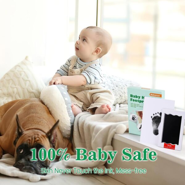 Nabance Baby Footprint Kit & Handprint Kit, 3 Inkless Ink Pads, 2 Photo Frames, 6 Imprint Cards, Safe for Baby Hands and Feet, Family Keepsake Gifts for New Parents, Baby Shower Gifts 0-6 months - Image 6