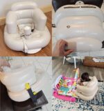 MINK Inflatable Baby Seat with Built-in Pump – Floor Seat for Infants 3 Months & Up, Blow Up Baby Chair,Ideal for Sitting Up and Learning to Play (Khaki) - Image 4