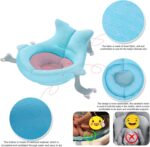 Baby Bath Seat 6 Months Plus, Baby Bath Support Net Adjustable Non-Slip, Baby Bath Mat Stuffed Mat, Baby Bath Pillow Cushion Bath Seat Support Pad for 0-12 Month - Blue - Image 3