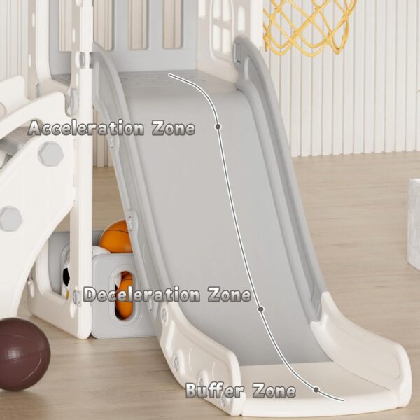KORIMEFA 4-in-1 Kids Slide Toddler Climber Slide Set with Basketball Hoop, Storage Box and Telescope, Indoor Outdoor Freestanding Slider Garden Slide Playground for Toddlers Ages 18-36 Months - Image 4