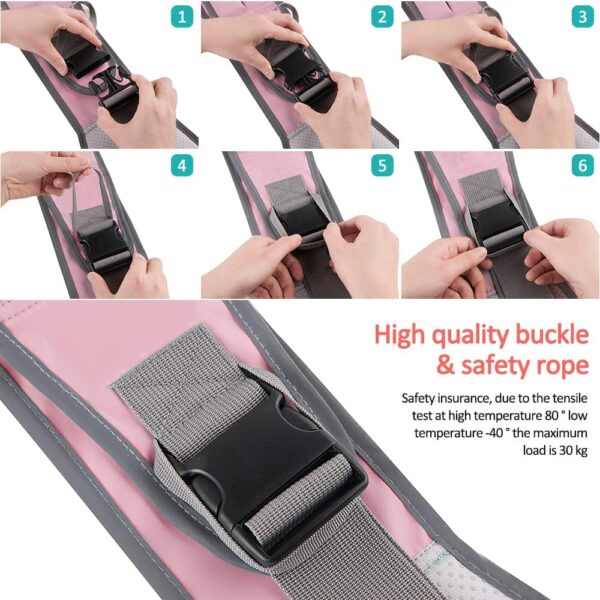 HINATAA Baby Carrier, Soft Anti-Slip Baby Sling for Newborn, Portable Cross-Body Baby Sling Adjustable Split Shoulder Straps, Baby Carrier for 5-36 Months Baby (Pink) - Image 5