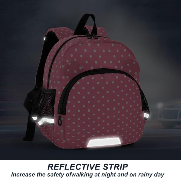 ISAOA Toddler Backpack with reins, Kids Anti-Lost Rucksack with Safety Harness,Pink Littele Polka Dot Backpack for Boys and Girls Baby Preschool Mini Bag with Leash,S - Image 5