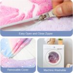 COMAX Unicorn Bean Bag Chairs for Kids 8-12, Large Kid Beanbag Chair with Filler, Big Toddler Lazy Floor Stuffed Couch Sofa for Girls Boys, Glowing Rainbow - Image 7