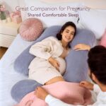momcozy Pregnancy Pillows for Sleeping, U Shaped Full Body Maternity Pillow with Removable Cover - Support for Back, Legs, Belly, HIPS for Pregnant Women, 57 Inch Pregnancy Pillow for Women, Grey - Image 3