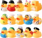 Pinenuts Rubber Ducks Bath Toy, 15 Pcs Novelty Bath Ducks Mini Float Duck Squeaky Bath Duckies Cute Bath Duck Toys Ducking Child Bath Toys Car Decoration Party Supplies for Children Qver 3 Years Old