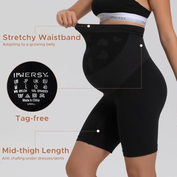 INNERSY Womens Maternity Shorts Over Bump High Waist Anti Chafing Pregnancy Shapewear for Under Dresses - Image 4