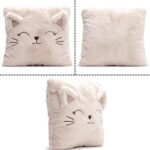 Ecrou cuddly pillow for children, fluffy decorative pillow with filling, children's pillow, decorative pillow for baby room, children's room decoration, birthday gift for women 35 x 35 cm (beige) - Image 2