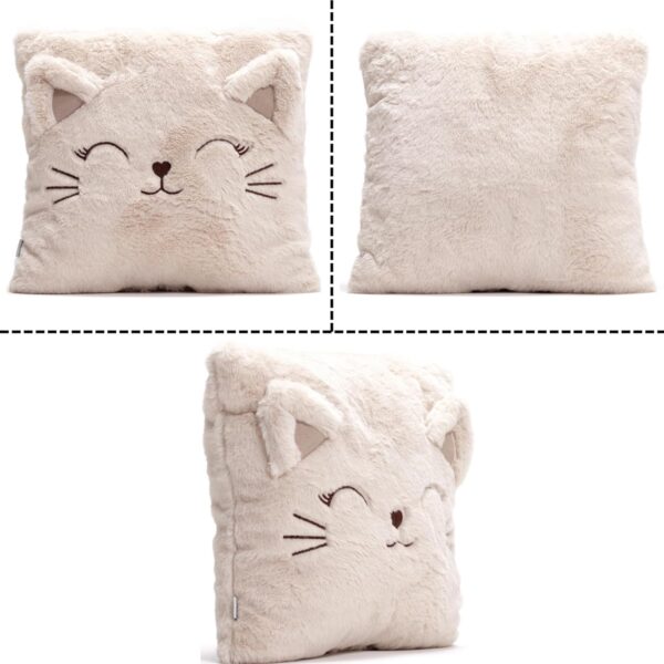 Ecrou cuddly pillow for children, fluffy decorative pillow with filling, children's pillow, decorative pillow for baby room, children's room decoration, birthday gift for women 35 x 35 cm (beige) - Image 2