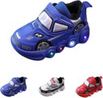 Light Up Toddler Boys Shoes Car Pattern Luminous Sport Sneaker, Little Fashion Cute Soft Sole School Athletic Shoes Light Up Dinosaur Shoes for Toddlers Kids Light Up Shoes Size 11 - Image 2