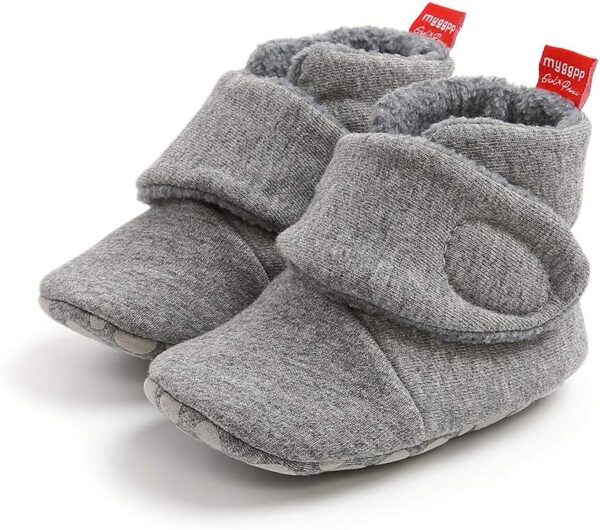 Matt Keely Baby Boys Girls Anti-Slip Soft Sole Slipper Booties Infant Crib Shoes Crawler Warm Winter Boots with Fleece Lining - Image 2