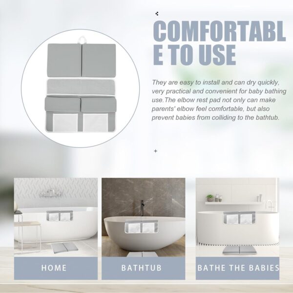 TOPBATHY Bath Kneeler with Elbow Rest Pad Set, Quick-Drying Anti-Skid Kneeling Pad and Elbow Support for Baby Bathing Time Bathtub Kneeling Cushion Mats with Storage Bag for Bathroom Kneeling - Image 2