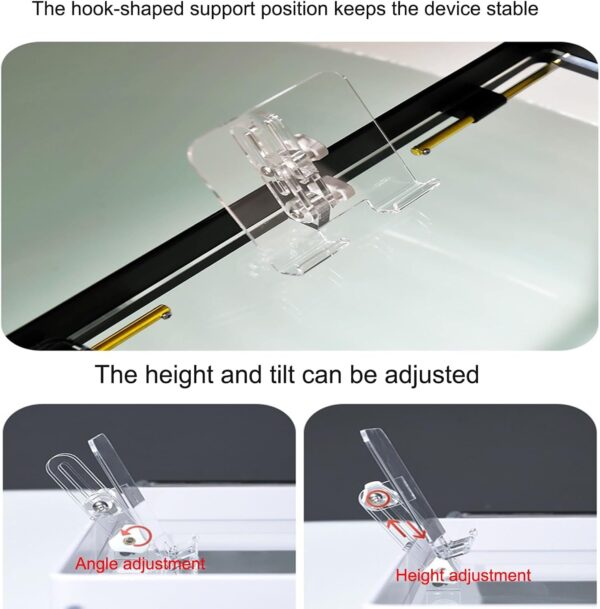 Bathroom Accessories Storage Shelf with Bathtub Tray for Bath Toys Dish Drainer Shampoo Soap Multifunctional Plastic Organizer Rack for Home (Black) - Image 4