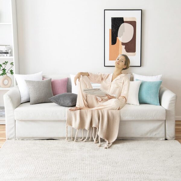 MIULEE Cushion Inserts 30cm x 50cm, Throw Pillow Insert for Sofa/Bed, Decorative Cushion Inner Pads, White Cushion Filler, Rectangle Pillow Stuffer, 12 x 20 Cushion Insert 2 Pack - Image 5