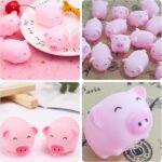 Falafoty 20PCS Rubber Pig Bath Toys, Squeaky Mini Pig Toys Bathtub Toys Float Squeak Toys for Baby Shower Beach Pool, Pet Interactive Swimming Toy Gift for Baby Girls Bathtime Play Water - Image 3