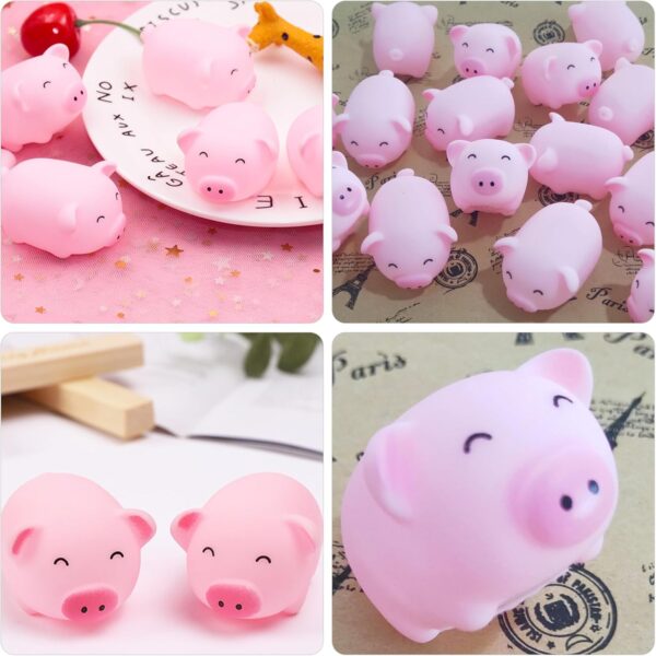 Falafoty 20PCS Rubber Pig Bath Toys, Squeaky Mini Pig Toys Bathtub Toys Float Squeak Toys for Baby Shower Beach Pool, Pet Interactive Swimming Toy Gift for Baby Girls Bathtime Play Water - Image 3