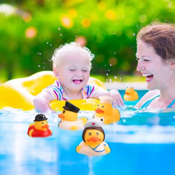 Pinenuts Rubber Ducks Bath Toy, 15 Pcs Novelty Bath Ducks Mini Float Duck Squeaky Bath Duckies Cute Bath Duck Toys Ducking Child Bath Toys Car Decoration Party Supplies for Children Qver 3 Years Old - Image 6