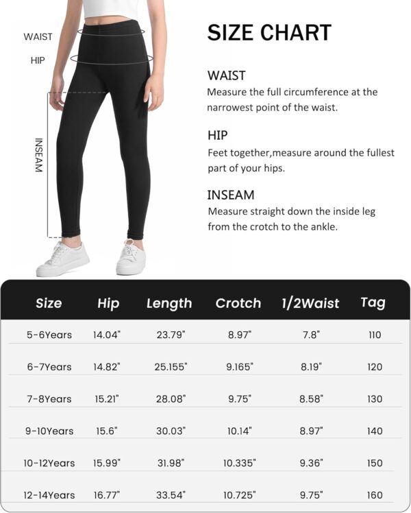 JOCMIC 5 Pack Girls Leggings Full Length Kids Toddler School Trousers Pants 5-14 Years - Image 6