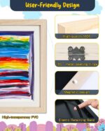 Ciscle Kids Art Frames, 2 Pack A4 Fillable Front Opening Photo Frames, Display Frames for Kids Artwork for 150 Pictures, Ideal for Children's Drawings, Kids Art Projects, School, Home or Office(Wood) - Image 3