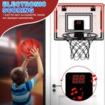 OSDUE Mini Basketball Hoop, Basketball Hoop for Kids, Indoor Basketball Hoop Toys with Net, 3 Balls, Air Pump, Electronic Scoreboard, for Door Bedroom Outdoor Mini Hoop Games Sport Toys Gifts-B - Image 4
