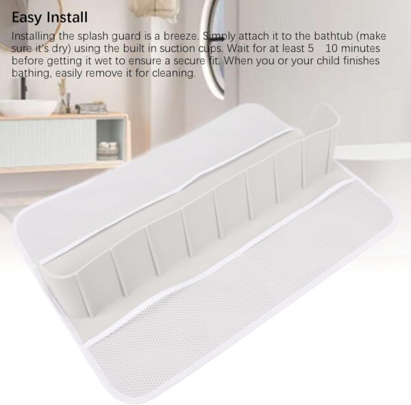 Bathtub Splash Guard Kids, Play Shelf Area Toy Tray Caddy Holder, Splash Proof Bathtub Water Guards Shelf, Storage Suction Cups Attach to Bath Tub for Toddlers Kids Baby - Image 7